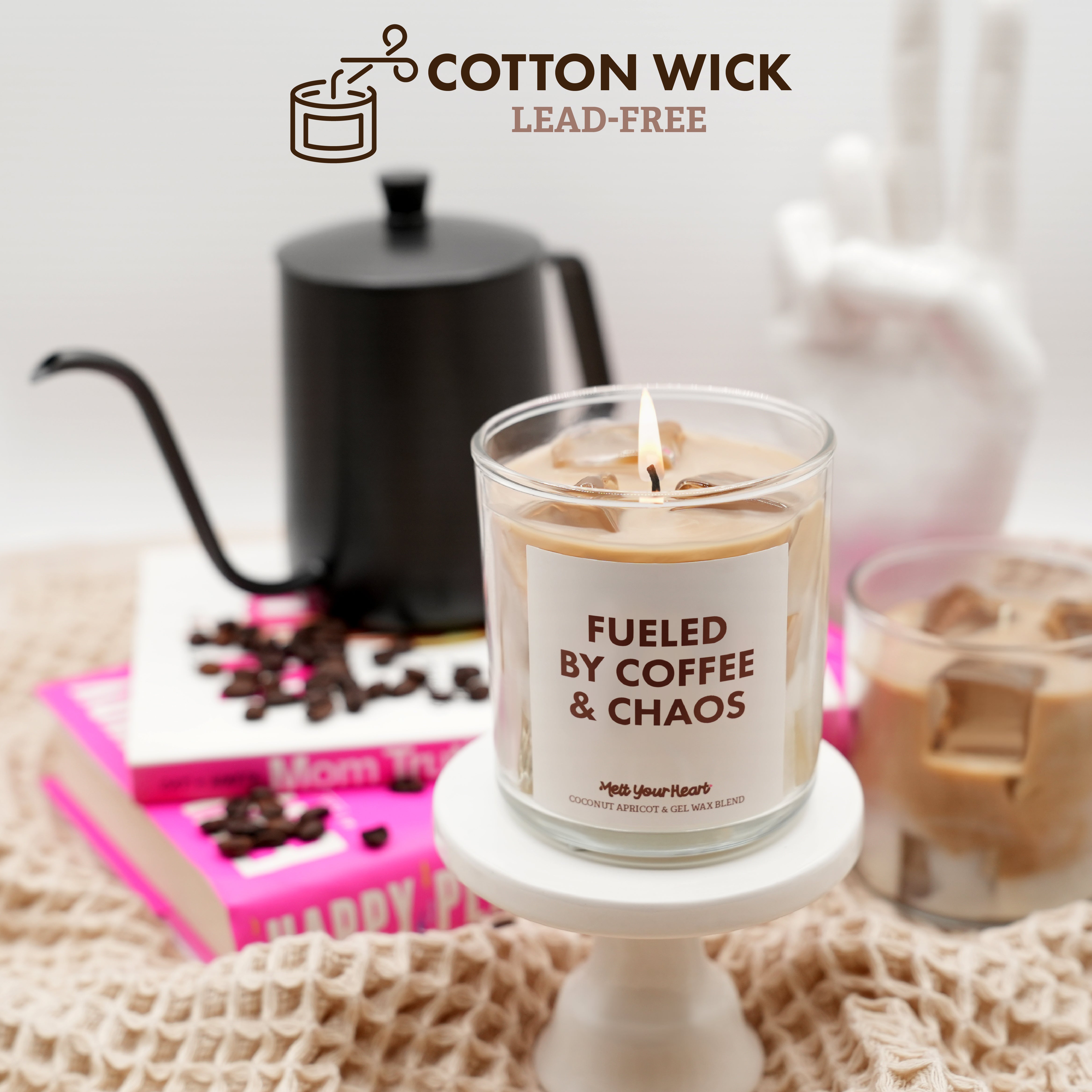 Iced Coffee Candle – Realistic Coffee Scent, 50-Hour Burn