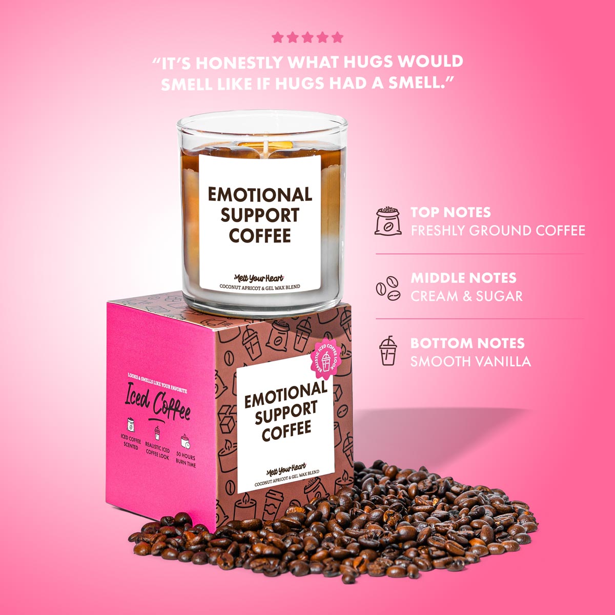 Iced Coffee Candle – Realistic Coffee Scent, 50-Hour Burn