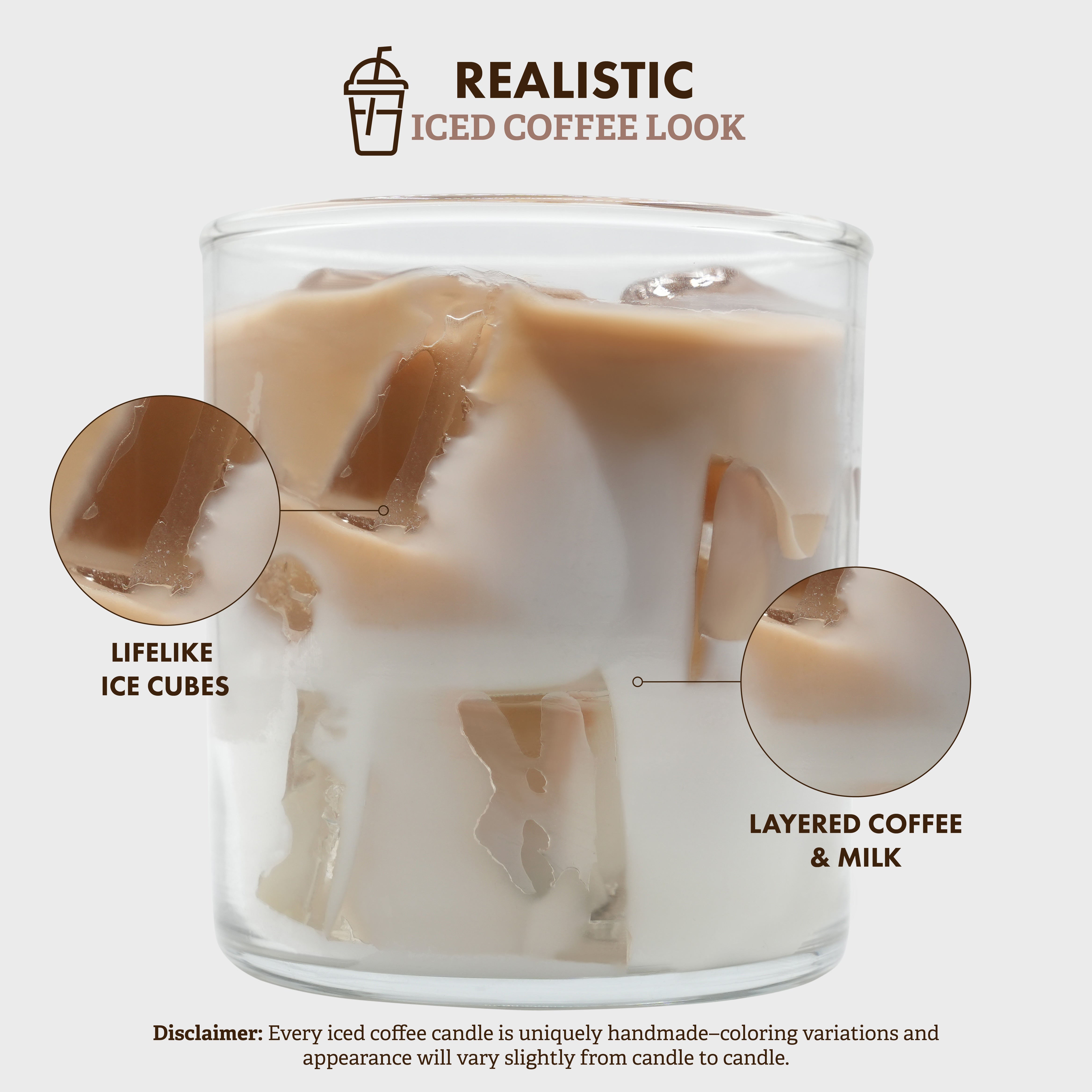 Iced Coffee Candle – Realistic Coffee Scent, 50-Hour Burn