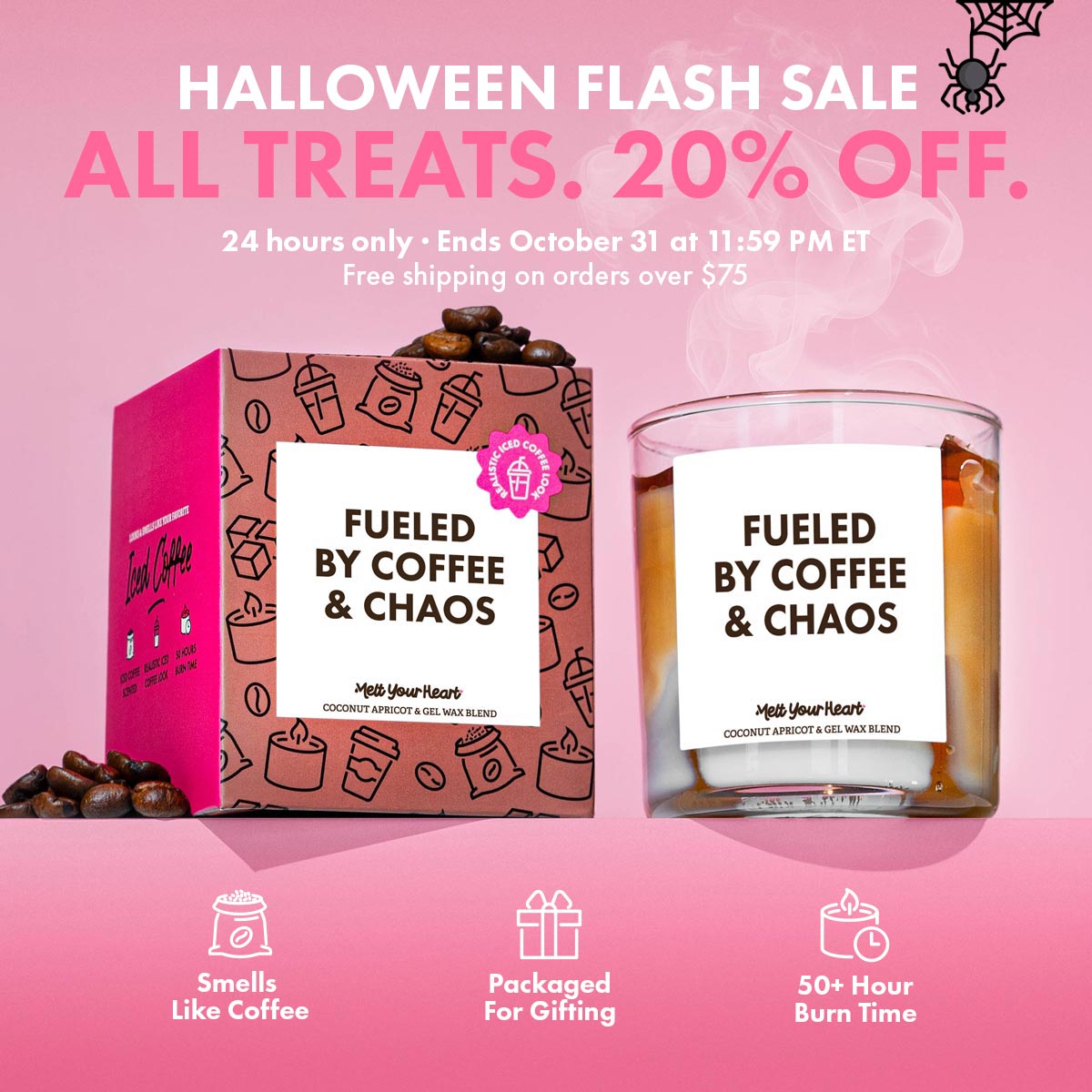 Iced Coffee Candle – Realistic Coffee Scent, (Halloween Flash Sale)