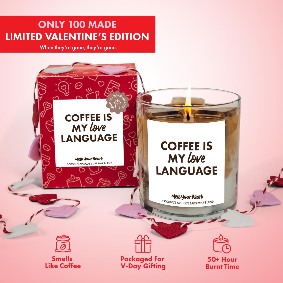 Iced Coffee Candle – Realistic Coffee Scent, 50-Hour Burn